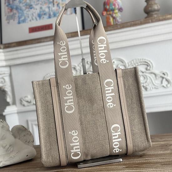 Chloe Woody tote bag in Linen Canvas C7570