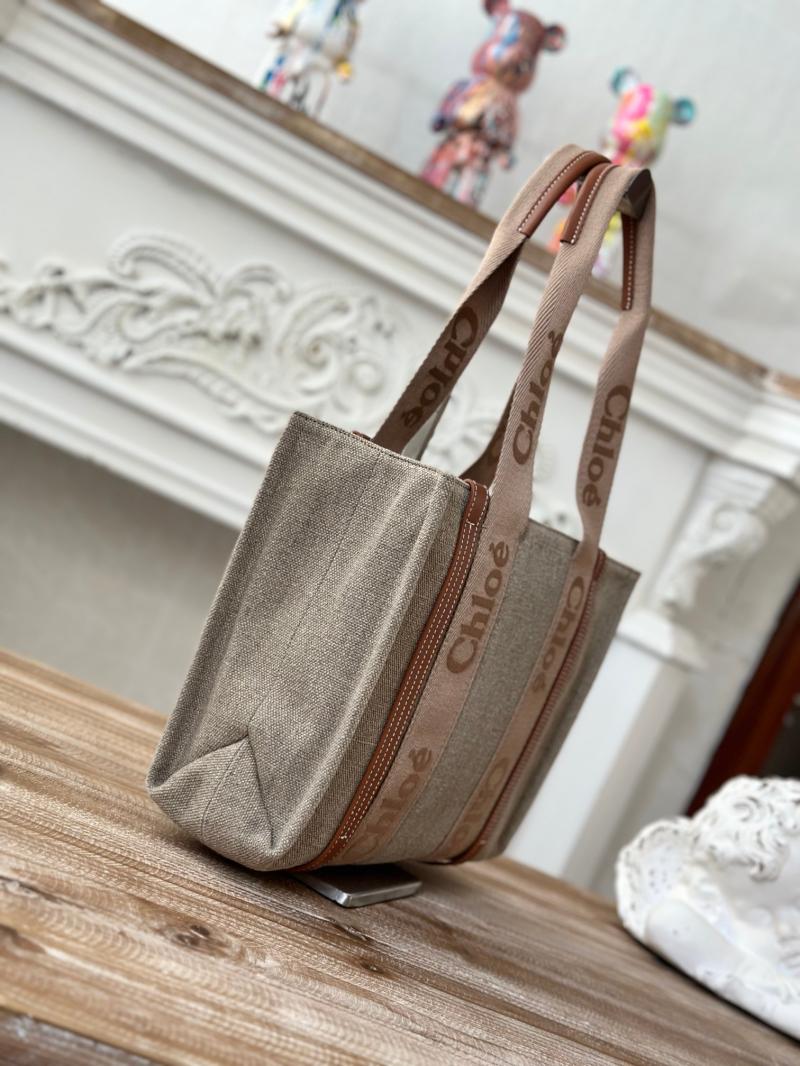 Chloe Woody tote bag in Linen Canvas C7571