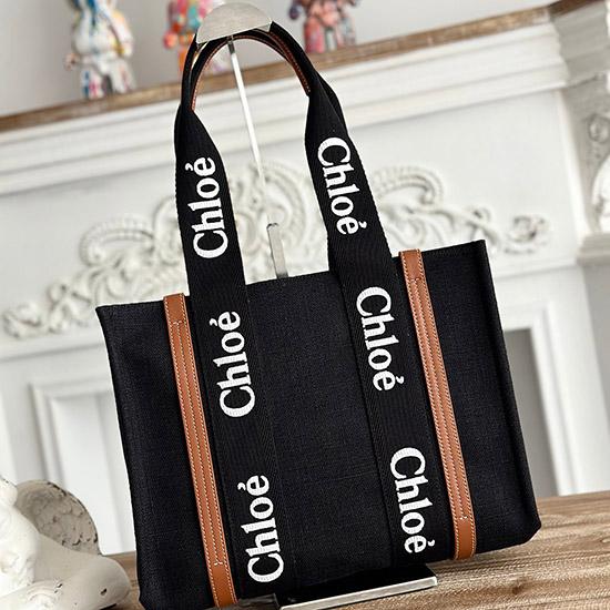Chloe Woody tote bag in Linen Canvas C7572