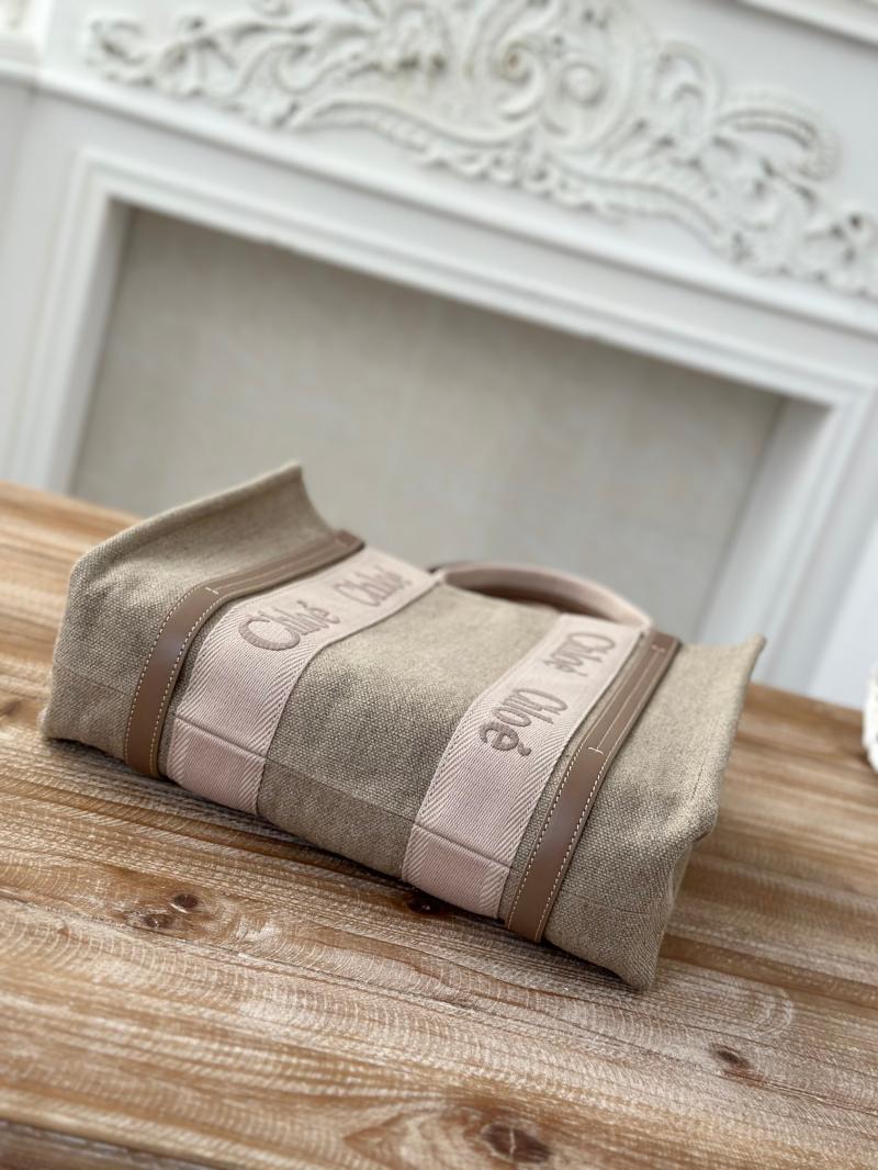 Chloe Woody tote bag in Linen Canvas C7573