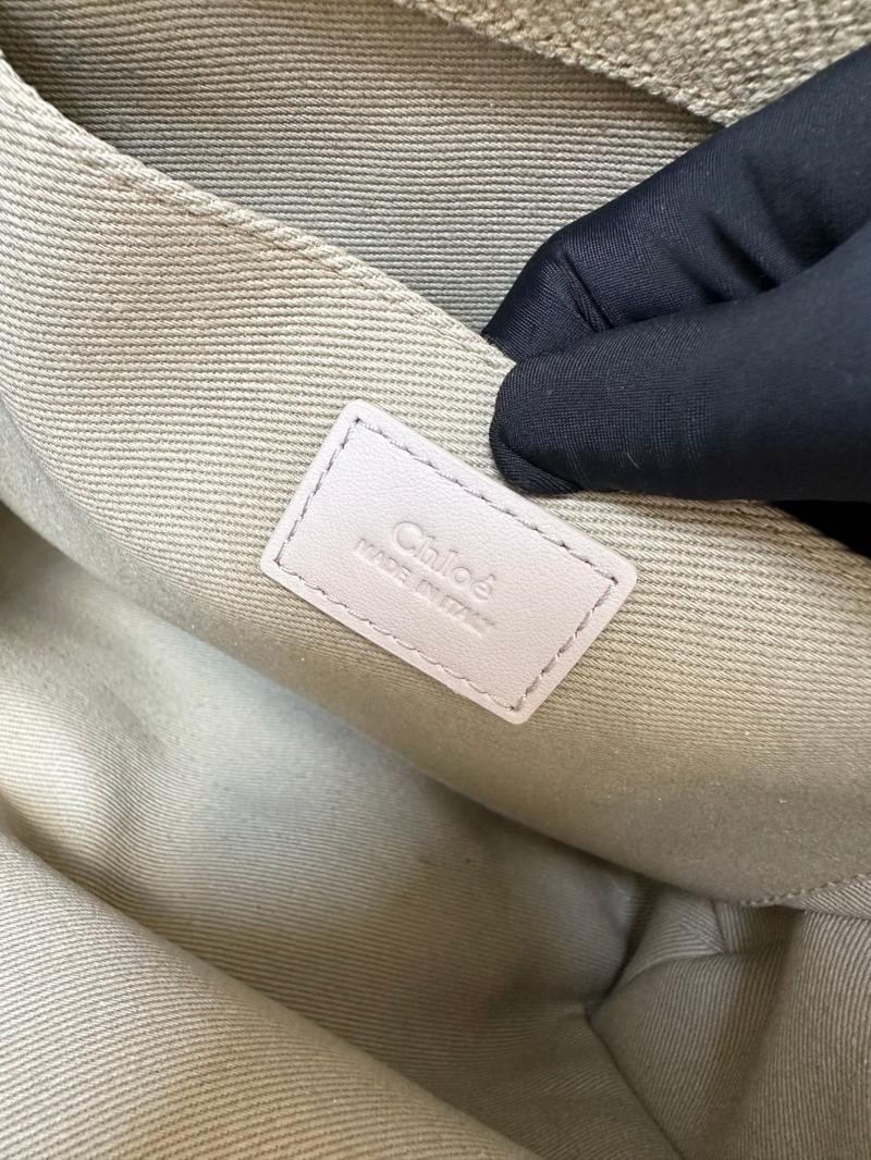 Chloe Woody tote bag in Linen Canvas Light Pink C7567