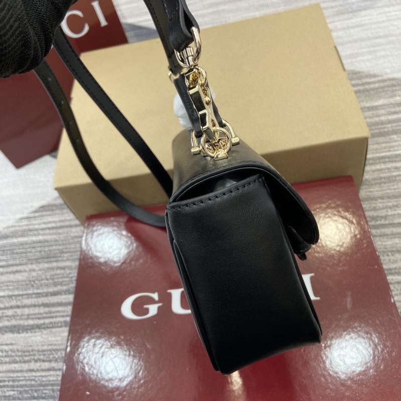 Gucci Horsebit 1955 Leather Small Top Handle Bag Black 815206