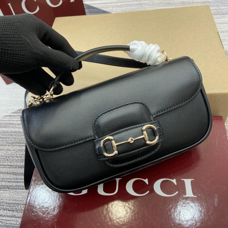 Gucci Horsebit 1955 Leather Small Top Handle Bag Black 815206