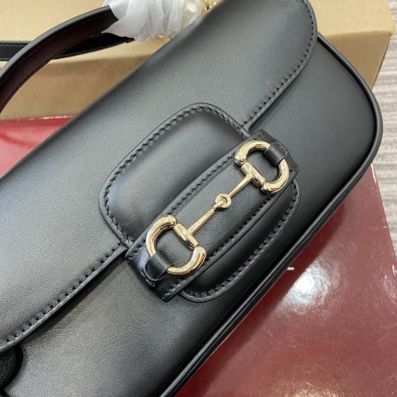 Gucci Horsebit 1955 Leather Small Top Handle Bag Black 815206