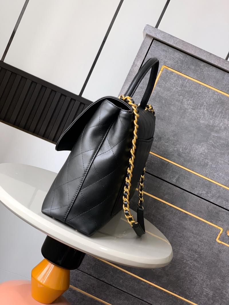 Large Chanel Flap Bag With Top Handle Black AS5543