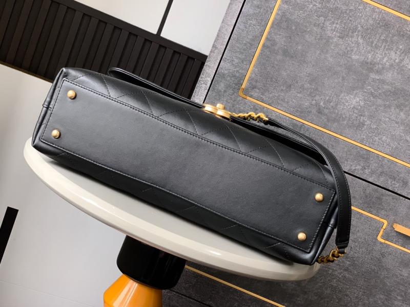 Large Chanel Flap Bag With Top Handle Black AS5543