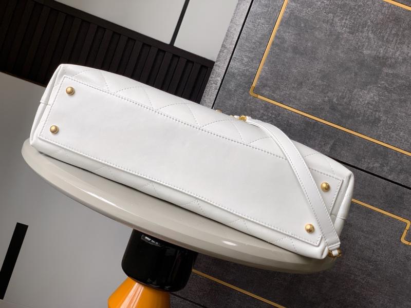 Large Chanel Flap Bag With Top Handle White AS5543