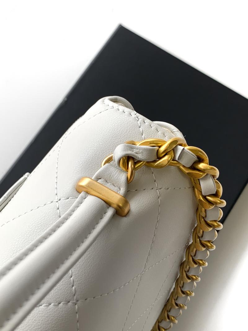 Large Chanel Flap Bag With Top Handle White AS5543