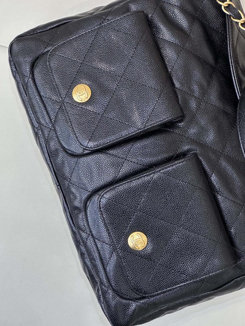 Large Chanel Hobo Handbag Black AS5385