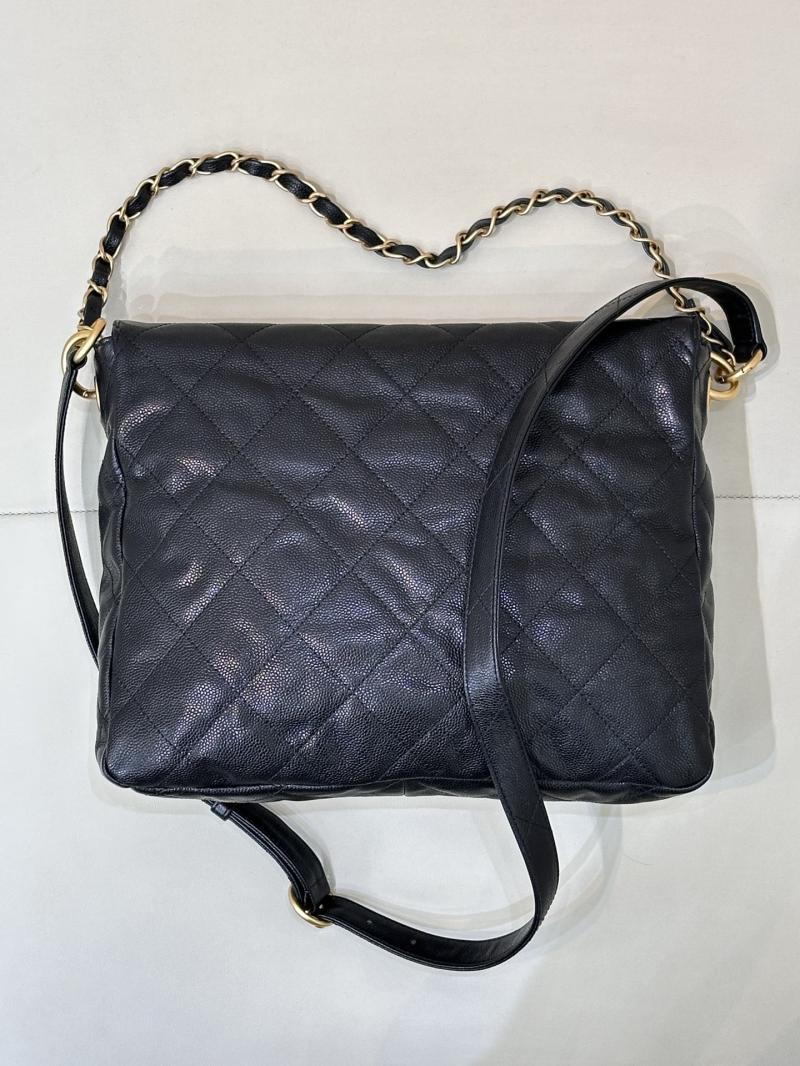Large Chanel Hobo Handbag Black AS5385