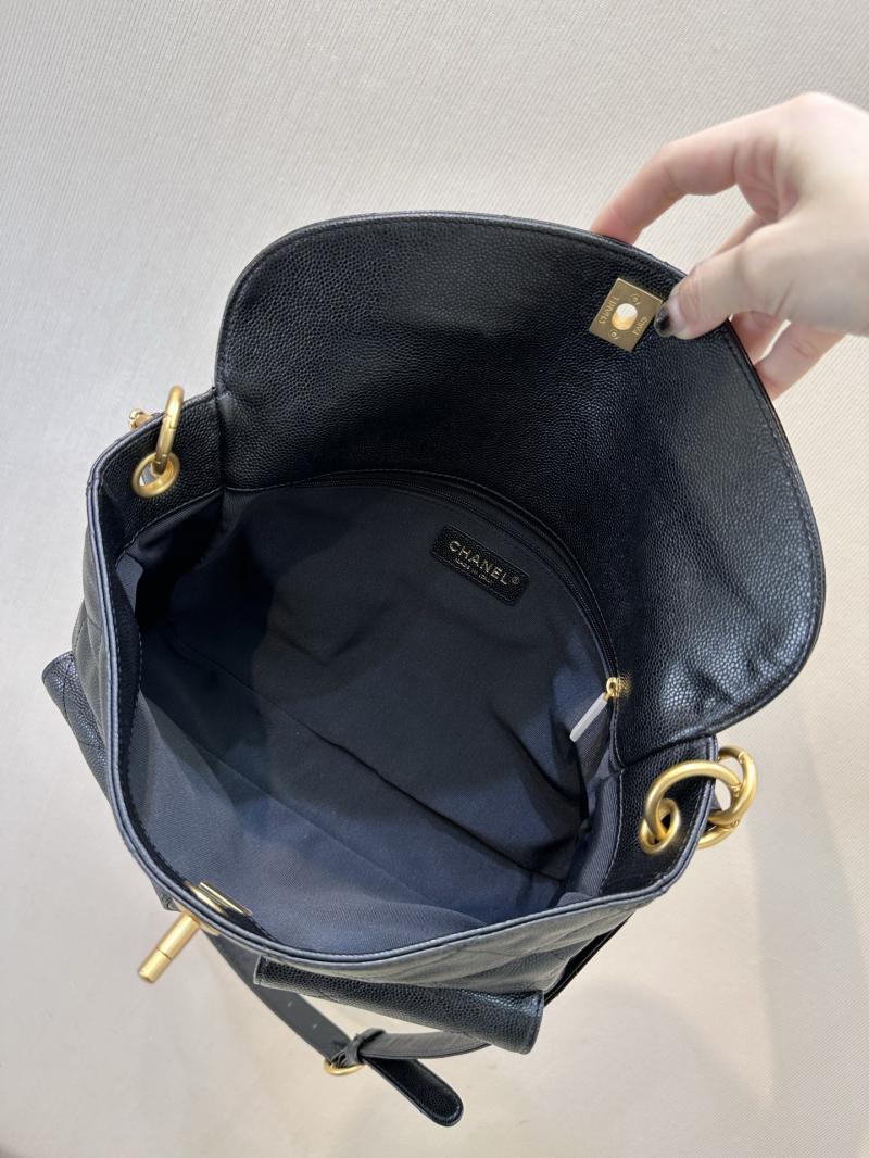 Large Chanel Hobo Handbag Black AS5385