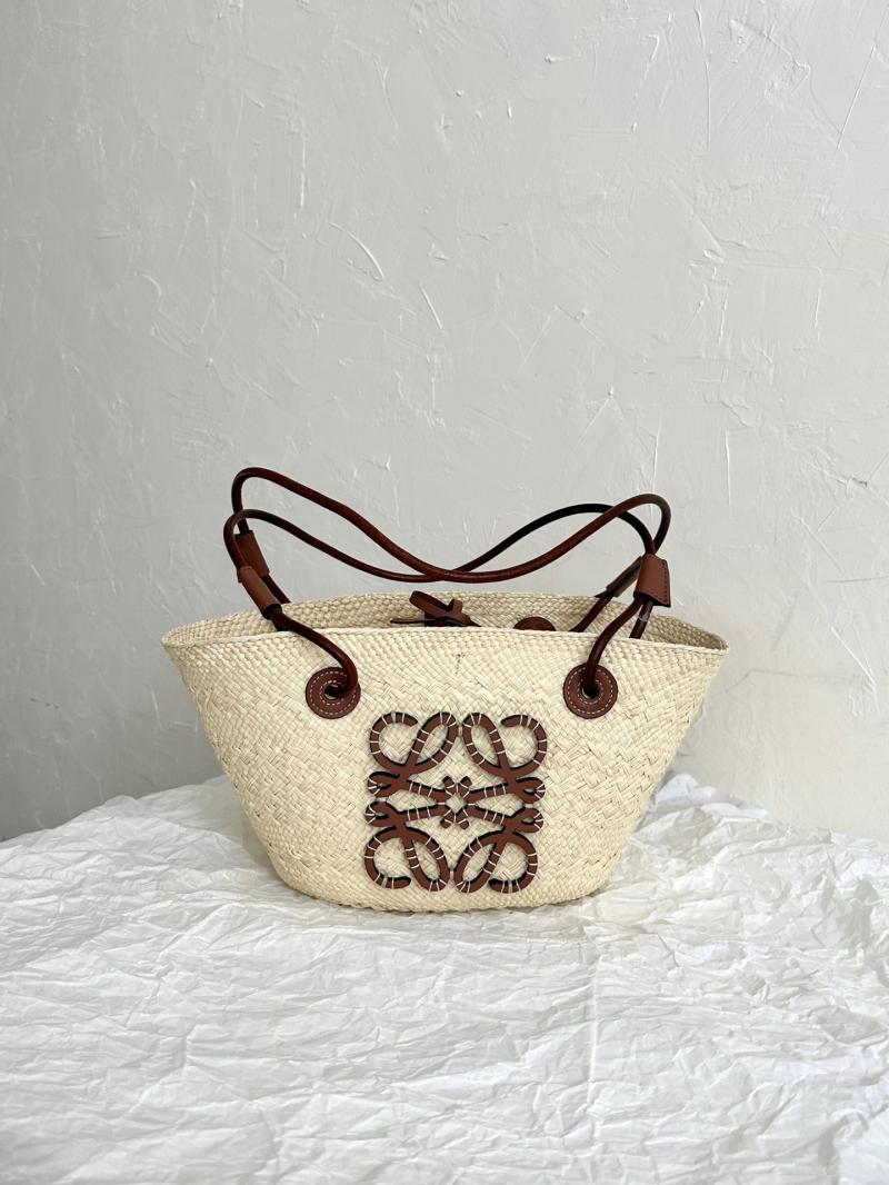 Loewe Paulas Ibiza Small Anagram Basket Bag Brown L59034