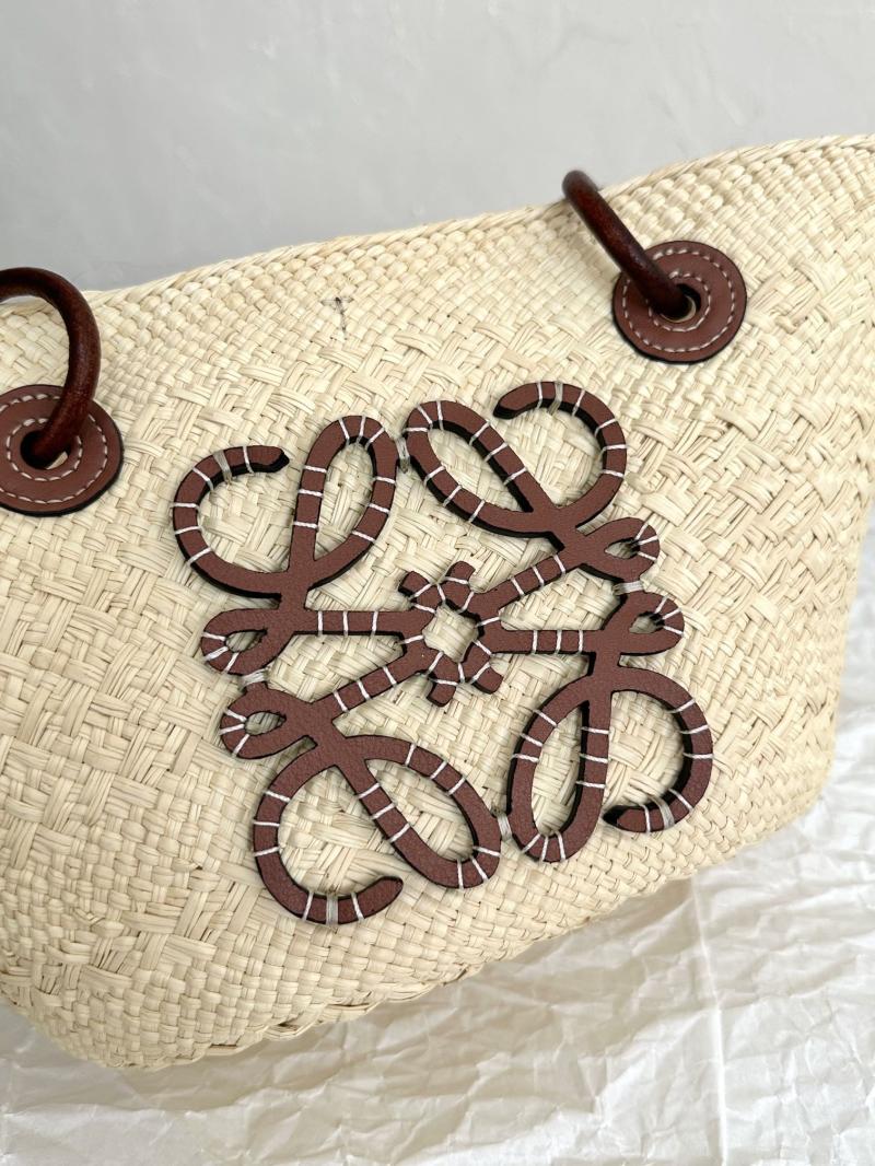 Loewe Paulas Ibiza Small Anagram Basket Bag Brown L59034