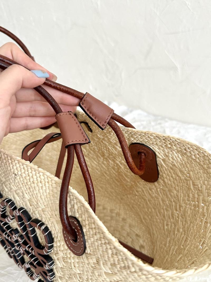 Loewe Paulas Ibiza Small Anagram Basket Bag Brown L59034