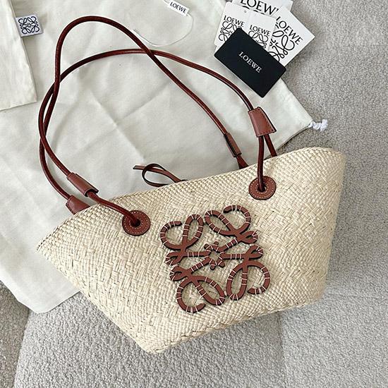 Loewe Paulas Ibiza Small Anagram Basket Bag Brown L59034