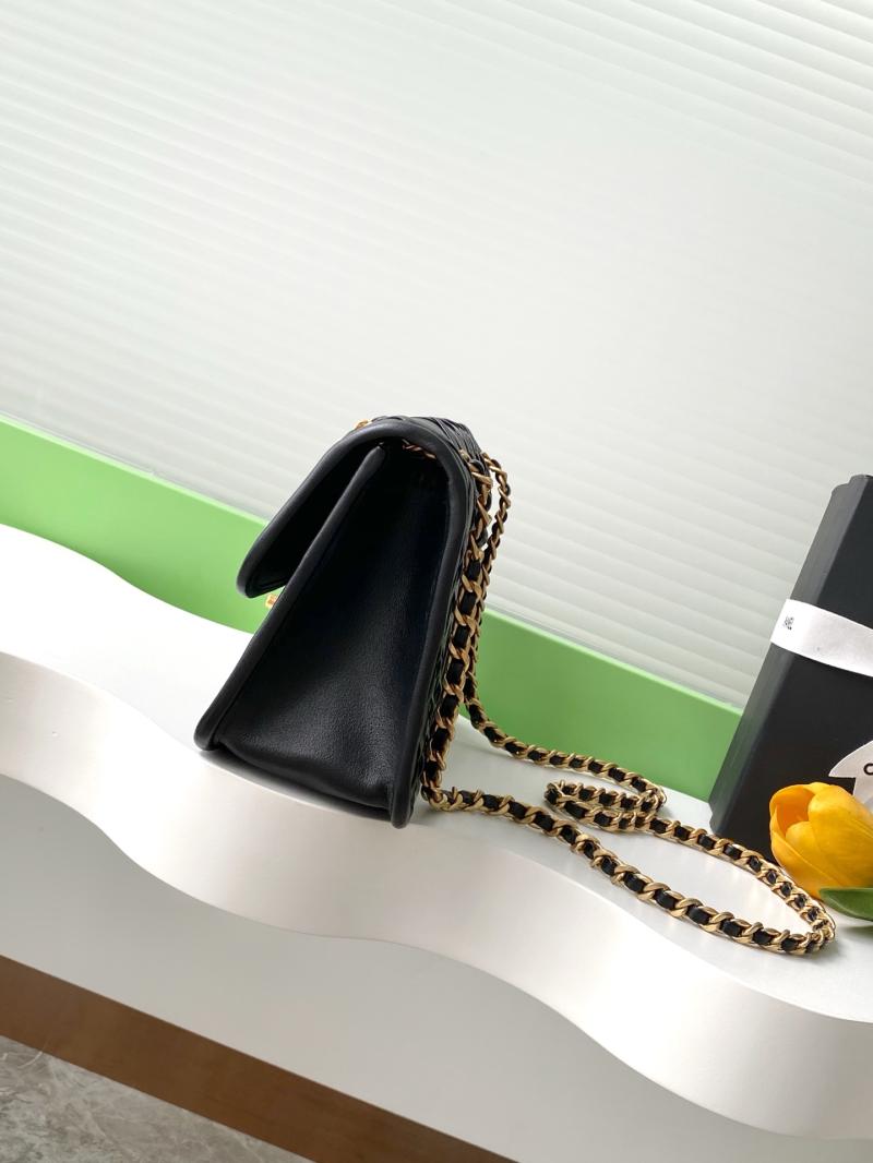 Medium Chanel Calfskin Flap Bag Black AS4795