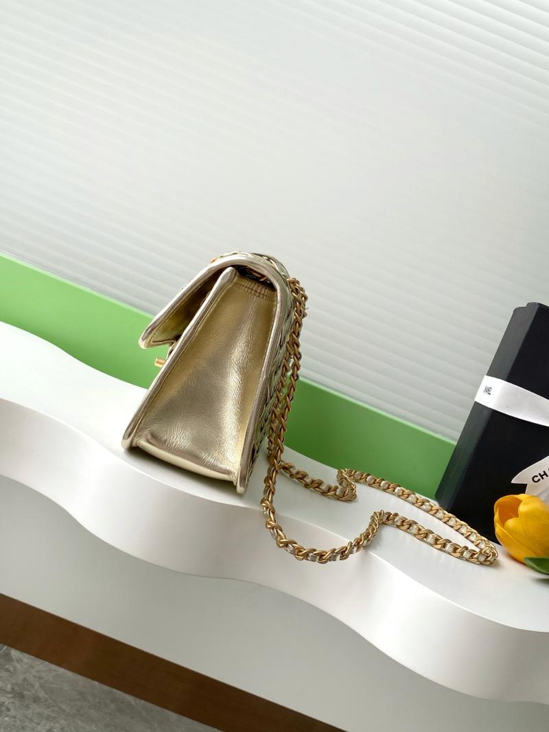 Medium Chanel Calfskin Flap Bag Gold AS4795