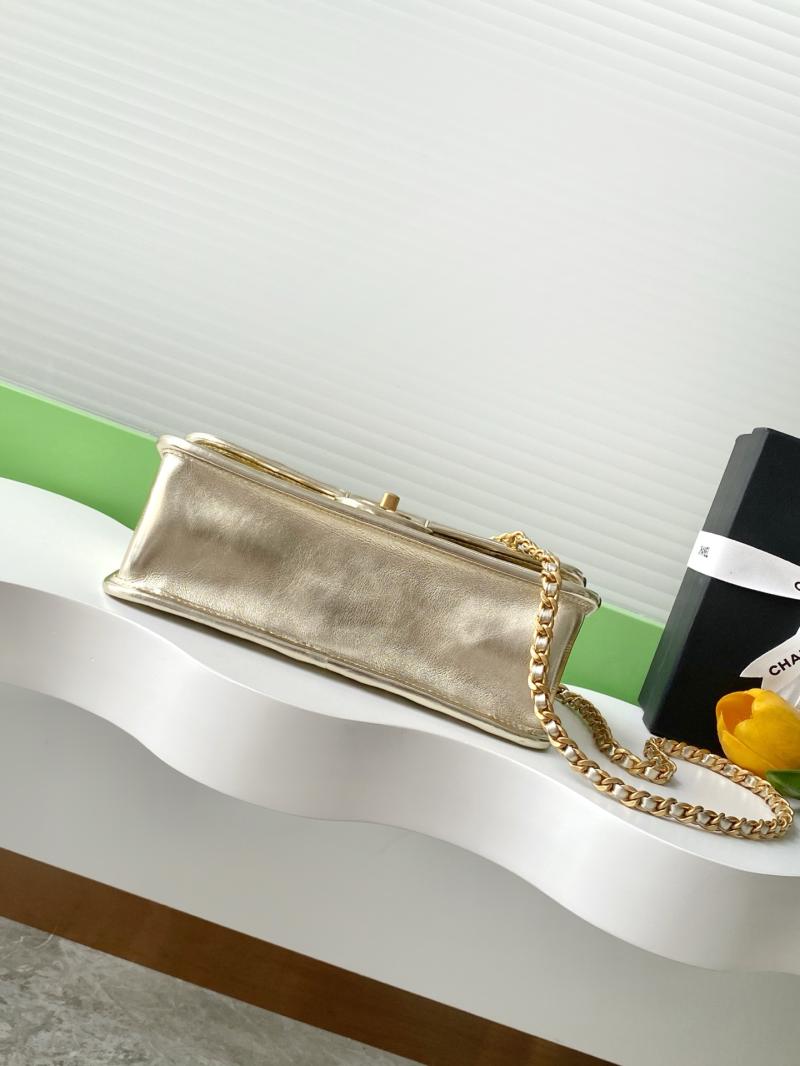 Medium Chanel Calfskin Flap Bag Gold AS4795