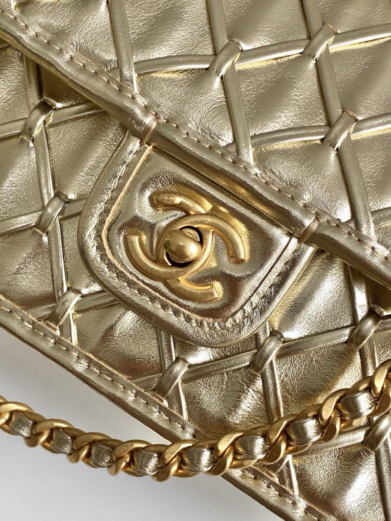 Medium Chanel Calfskin Flap Bag Gold AS4795