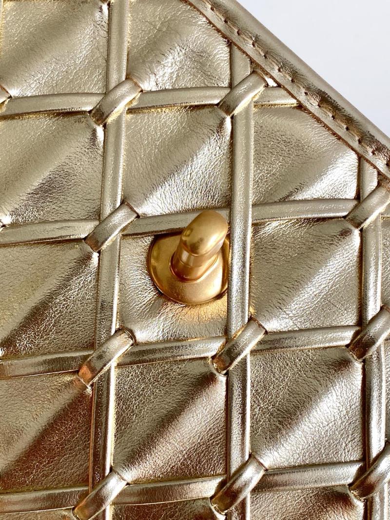 Medium Chanel Calfskin Flap Bag Gold AS4795