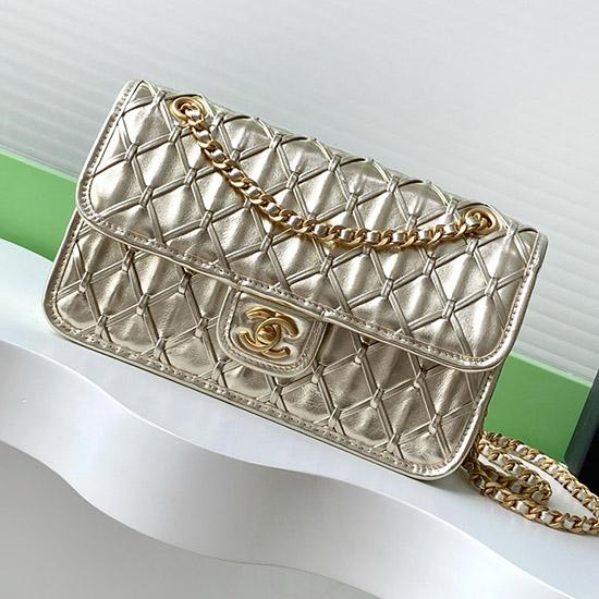 Medium Chanel Calfskin Flap Bag Gold AS4795