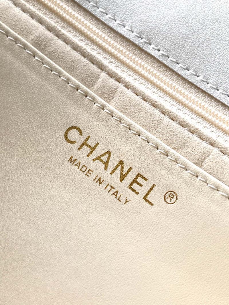 Medium Chanel Flap Bag With Top Handle White AS5447