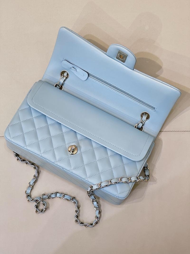 Medium Chanel Lambskin Flap Bag Blue A01112