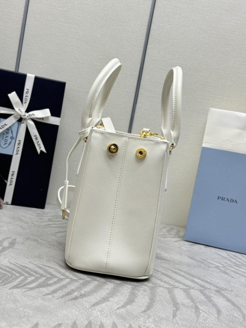 Medium Prada Galleria Saffiano leather bag White 1BA863
