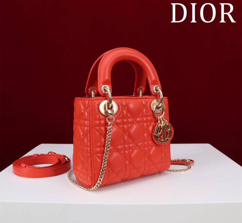 Mini Lady Dior Lambskin Bag Orange MD0505
