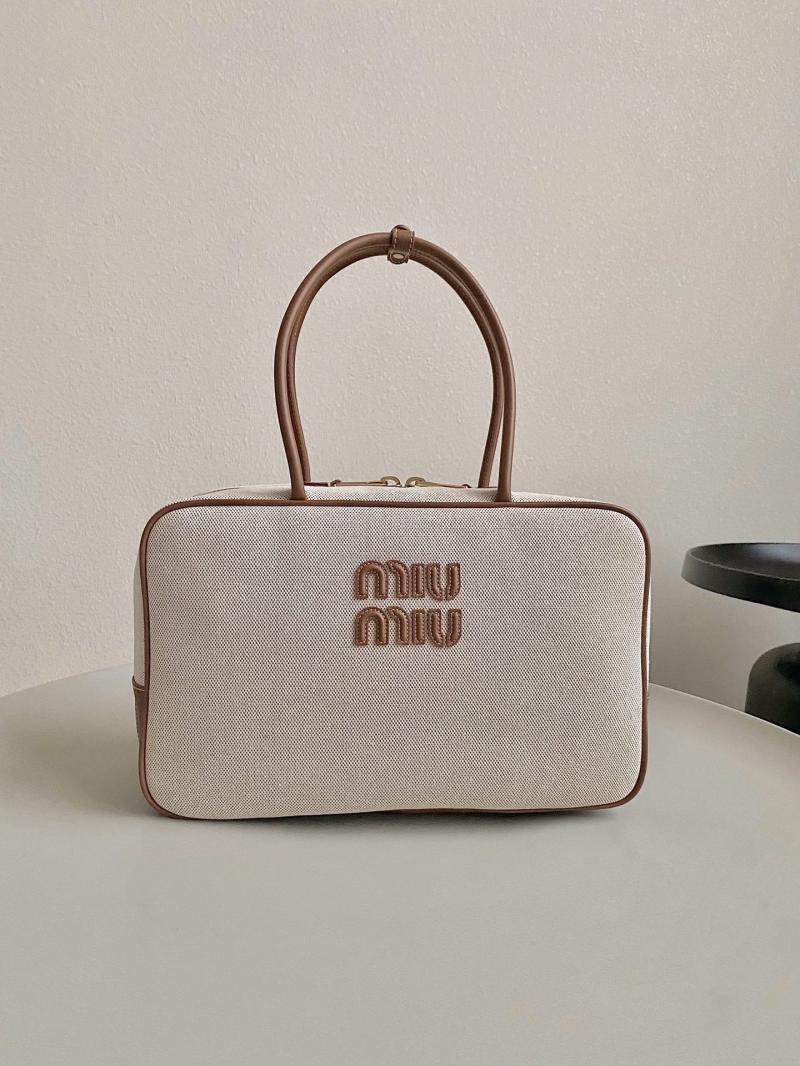 Miu Miu Beau canvas and leather bag 5BB163