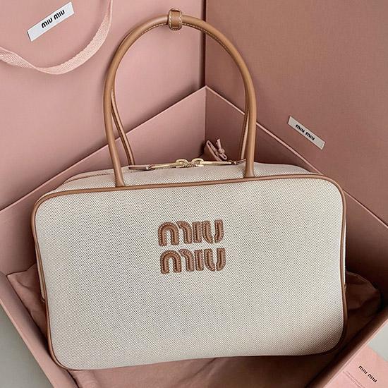 Miu Miu Beau canvas and leather bag 5BB163
