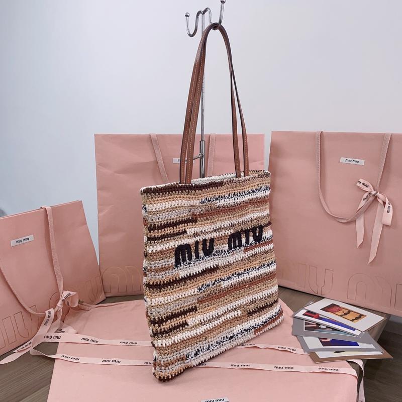 Miu Miu Crochet Tote Bag Brown 5BG248
