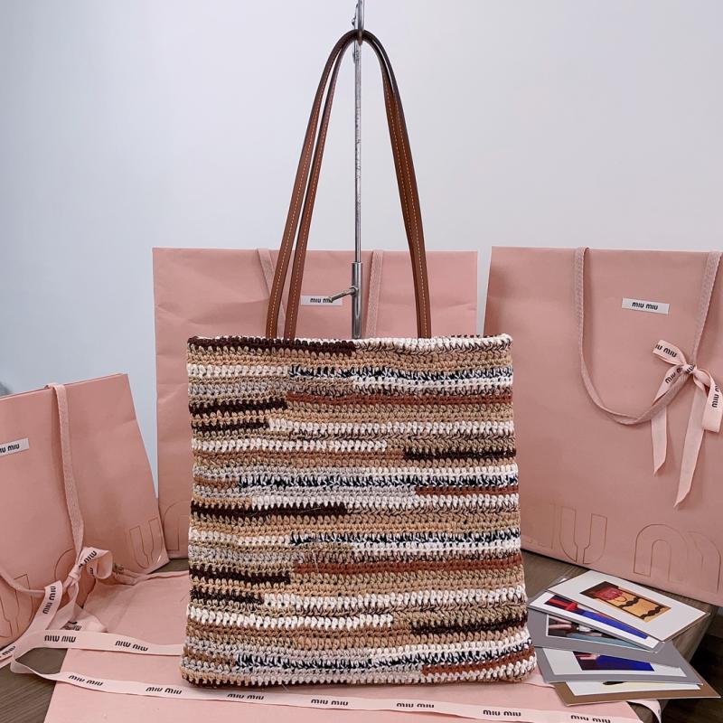 Miu Miu Crochet Tote Bag Brown 5BG248