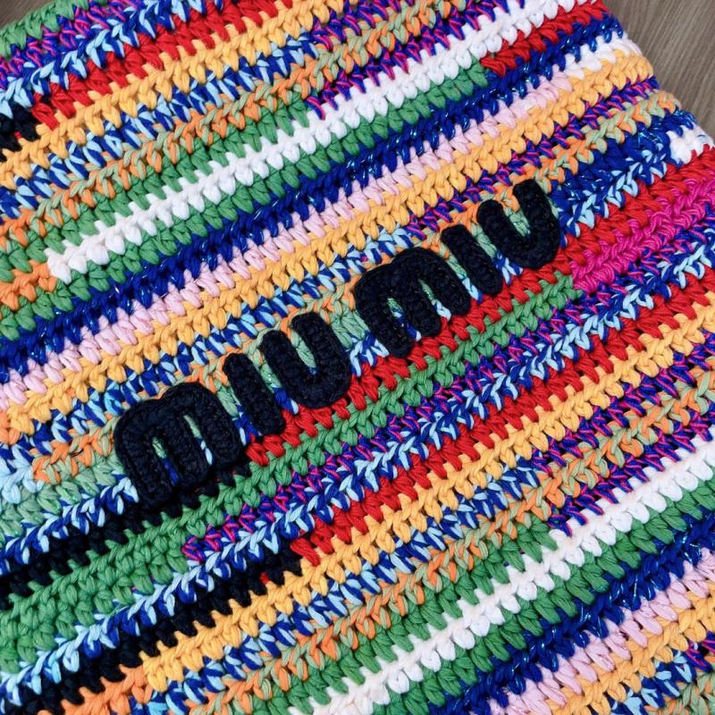 Miu Miu Crochet Tote Bag Multicolored 5BG248