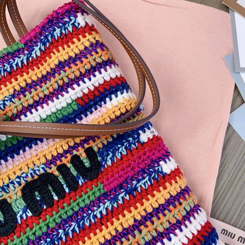 Miu Miu Crochet Tote Bag Multicolored 5BG248