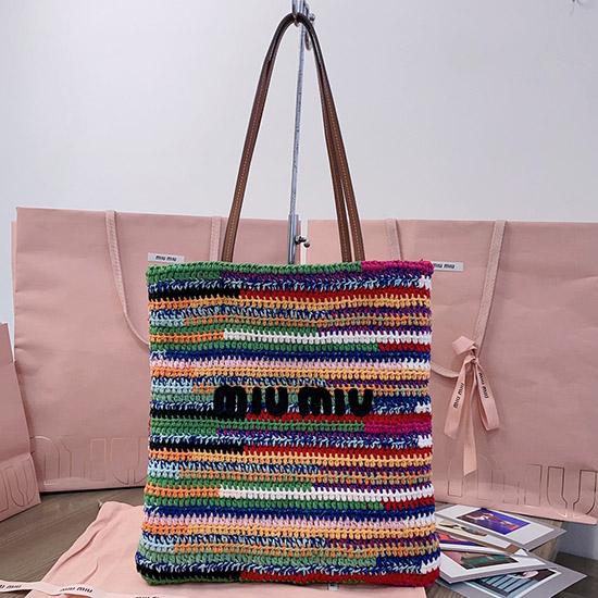 Miu Miu Crochet Tote Bag Multicolored 5BG248