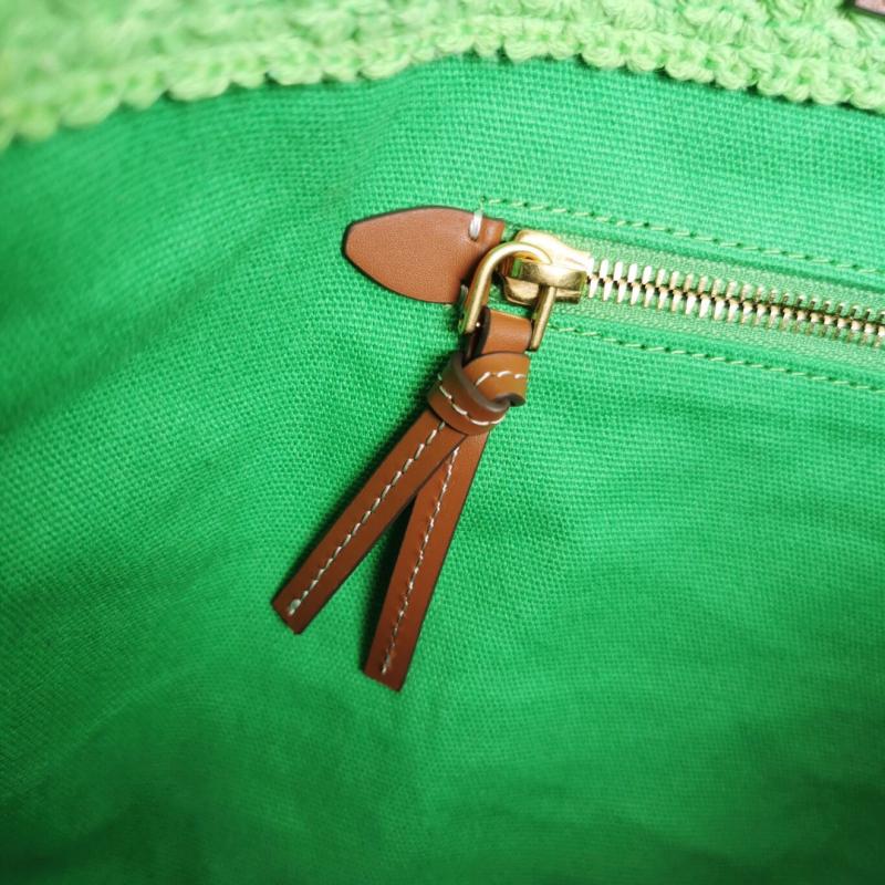 Miu Miu Raffia-effect woven tote bag Green 5BG228