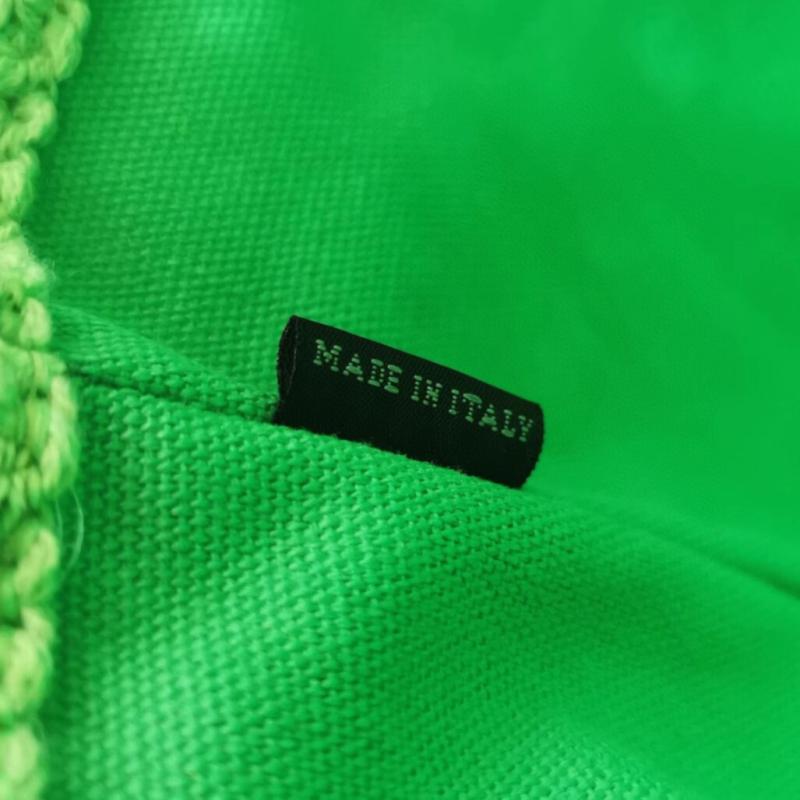 Miu Miu Raffia-effect woven tote bag Green Black 5BG228