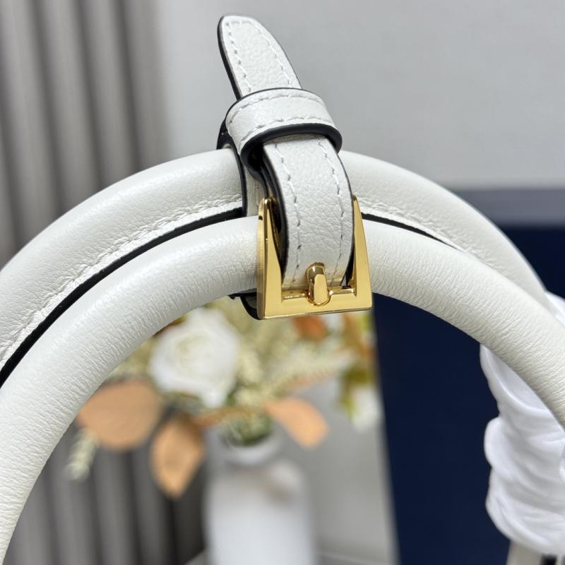 Prada Buckle Small Leather Handbag White 1BA434