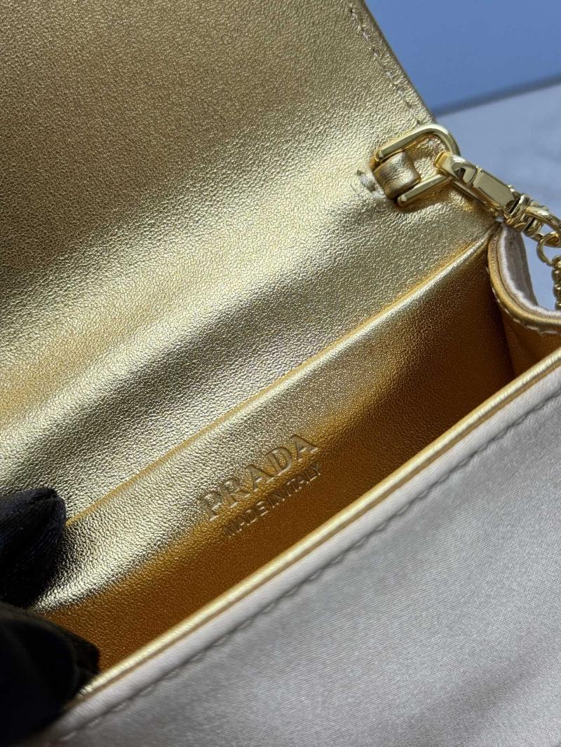 Prada Cardholder with shoulder strap Beige 1MR024