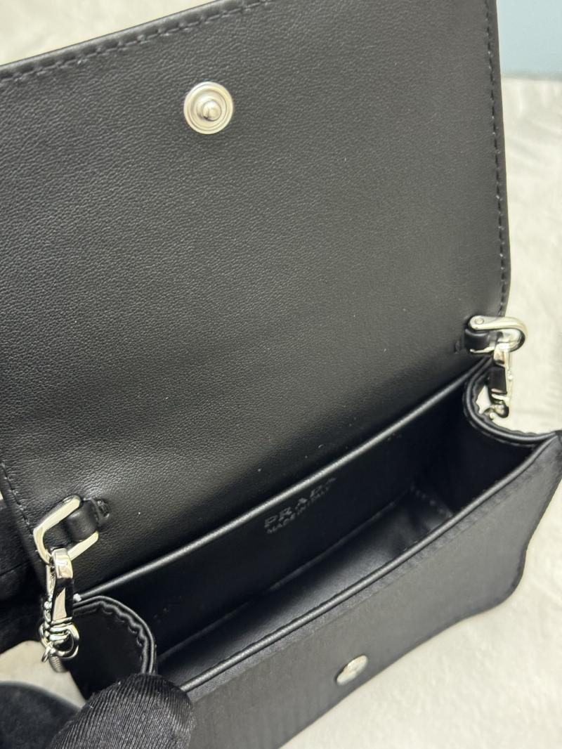Prada Cardholder with shoulder strap Black 1MR024
