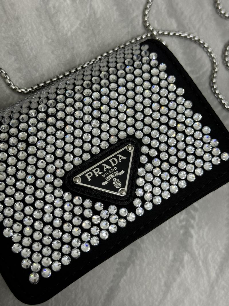 Prada Cardholder with shoulder strap Crystal 1MR024