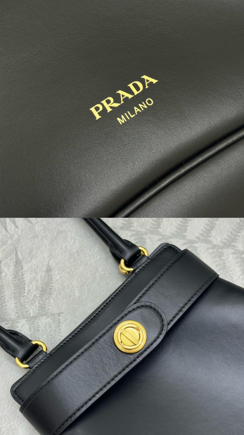 Prada Carey medium leather tote bag Black 1BG567