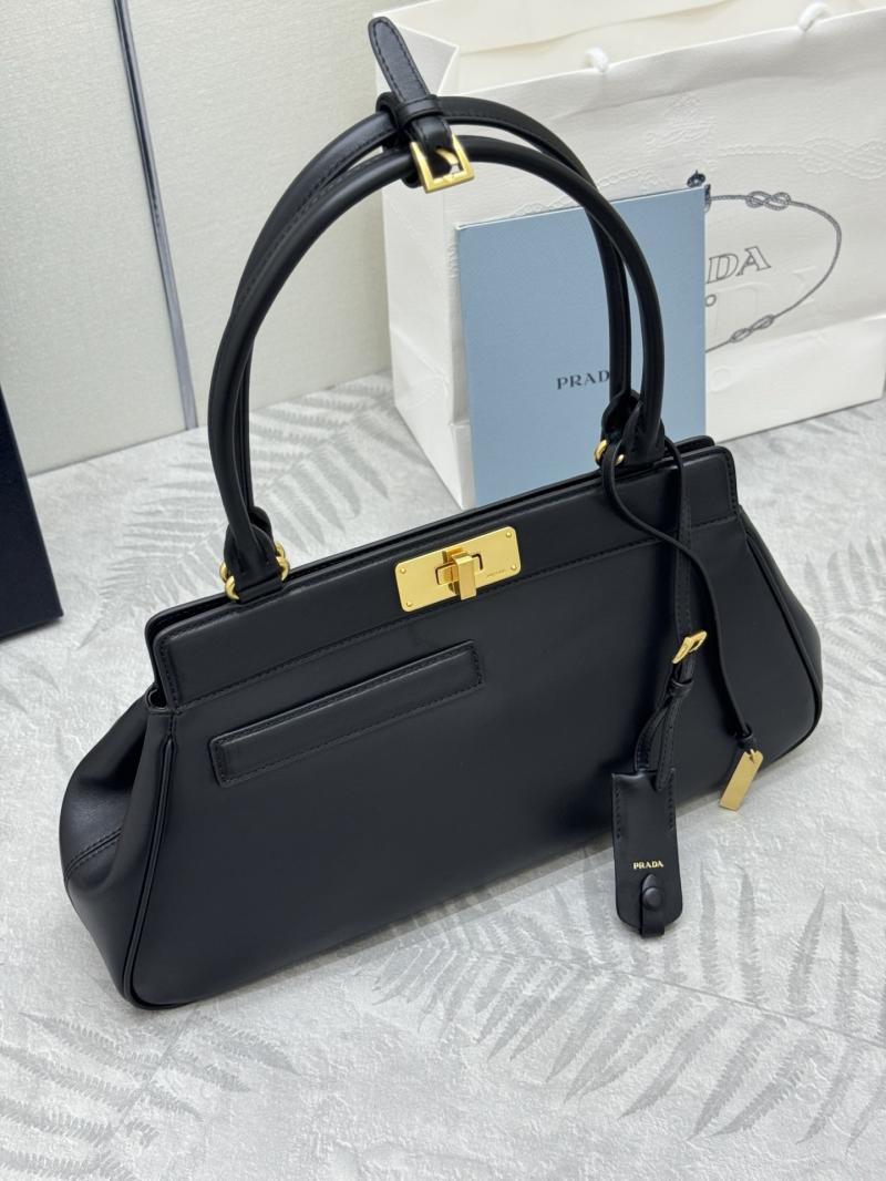 Prada Medium leather tote bag Black 1BG569