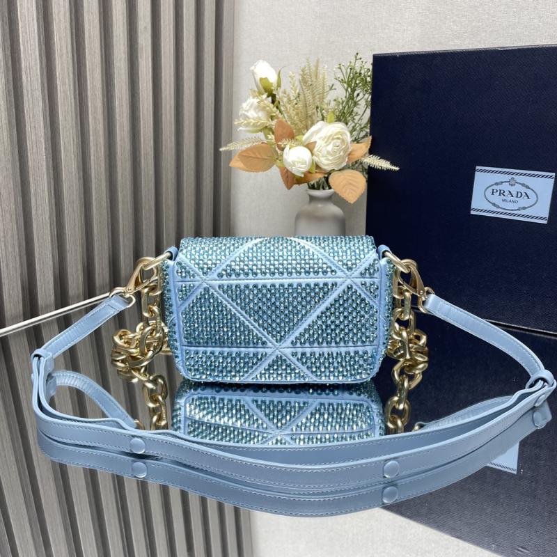 Prada Satin Mini-bag With Crystals Blue 1BD329