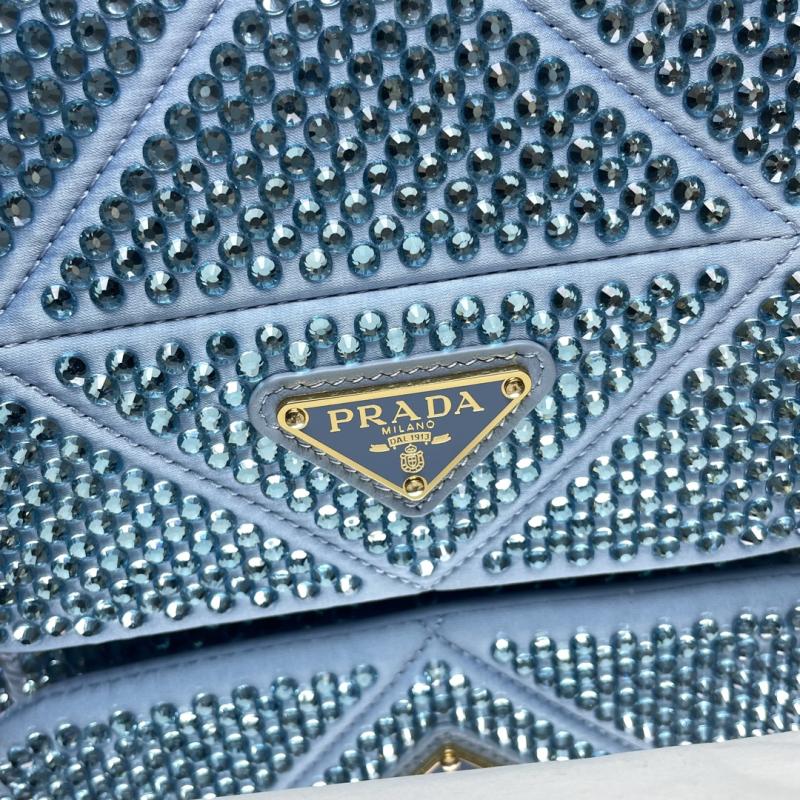 Prada Satin Mini-bag With Crystals Blue 1BD329