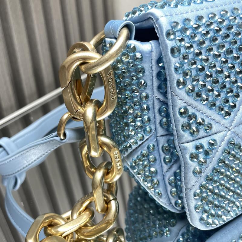 Prada Satin Mini-bag With Crystals Blue 1BD329