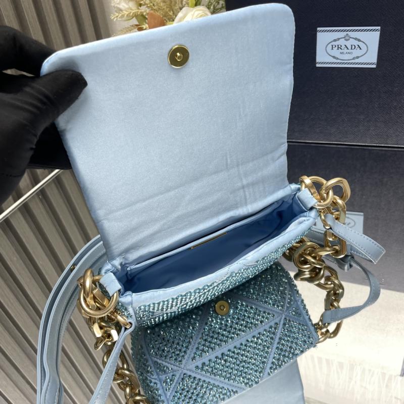 Prada Satin Mini-bag With Crystals Blue 1BD329