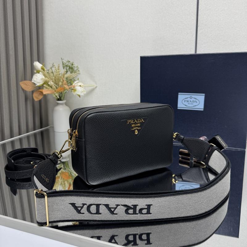 Prada Small leather shoulder bag Black 1BH082