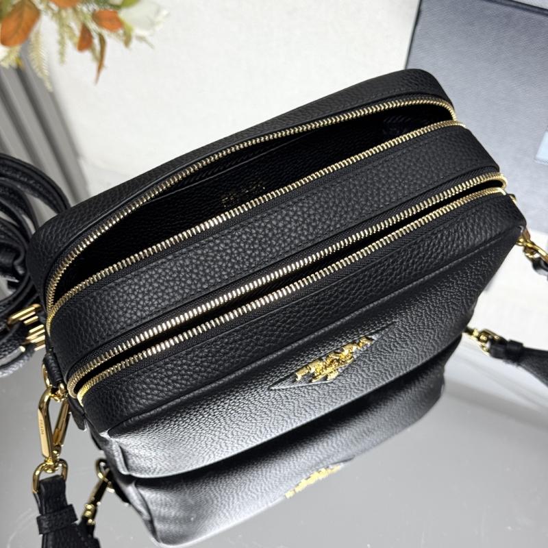 Prada Small leather shoulder bag Black 1BH082